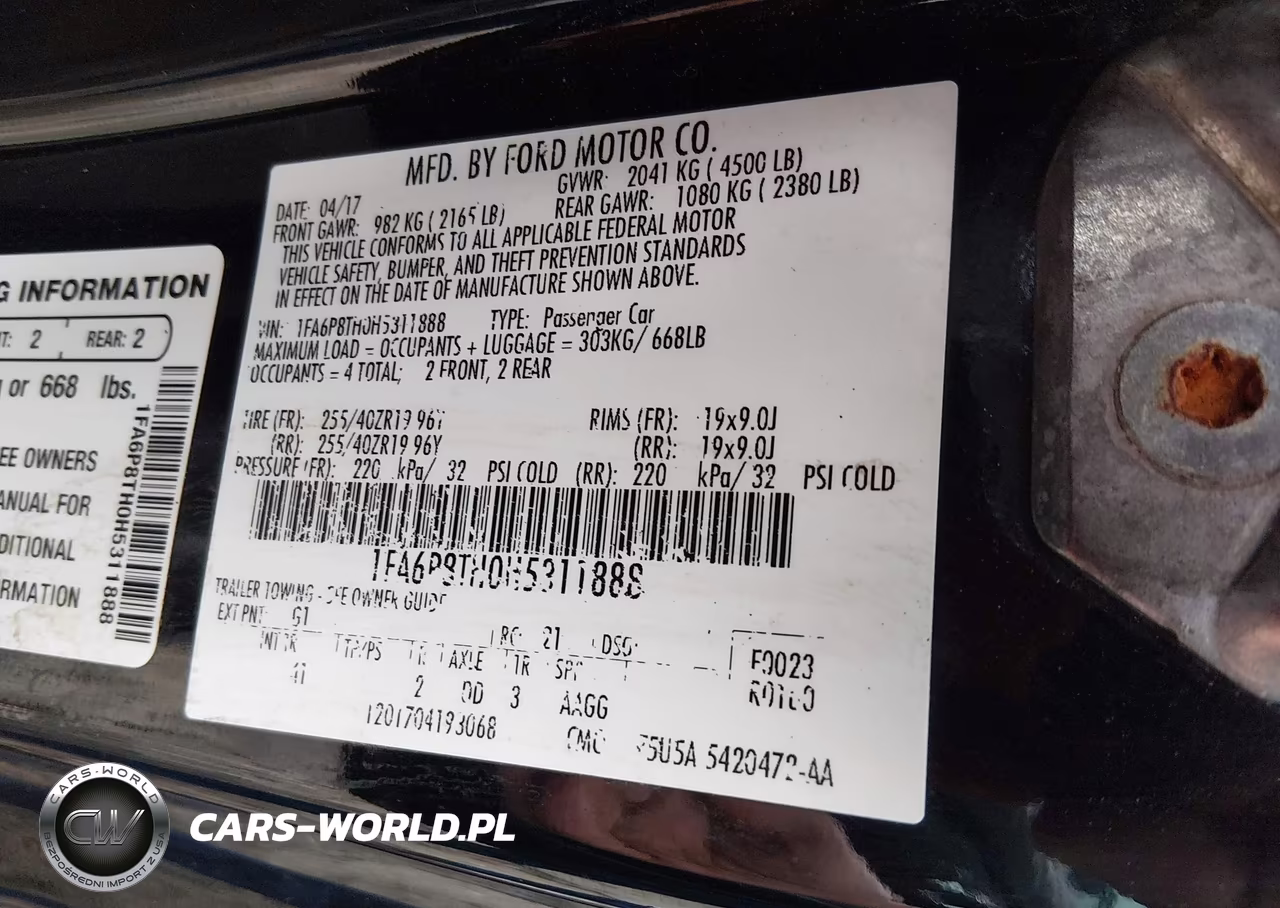 2017 Ford Mustang Ecoboost VIN:1FA6P8TH0H5311888 - 9