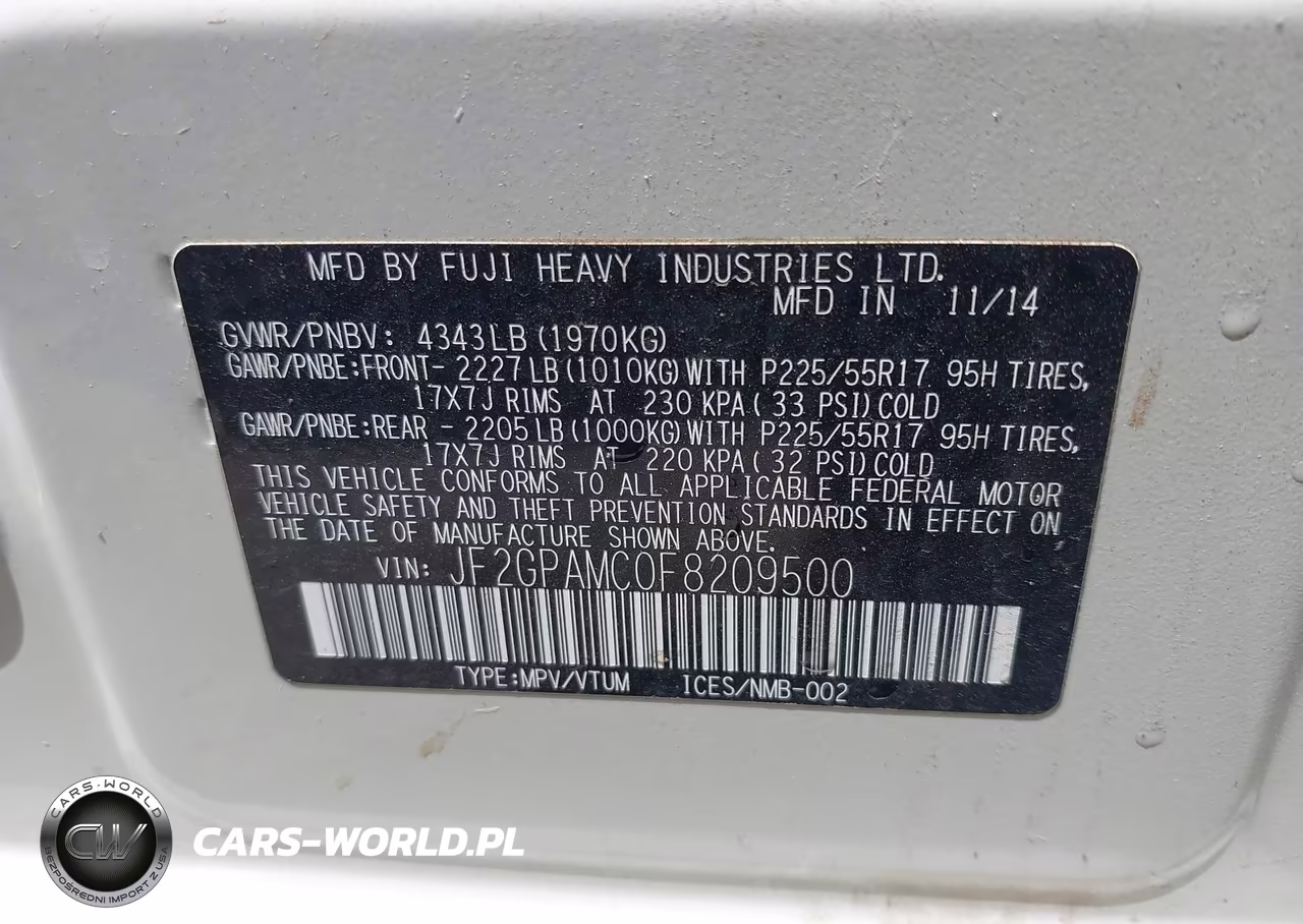 2015 Subaru Xv Crosstrek 2.0I Limited VIN:JF2GPAMC0F8209500 - 9