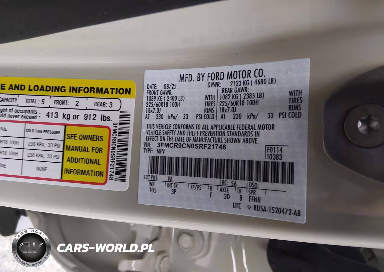 2025 Ford Bronco Sport Outer Banks VIN:3FMCR9CN0SRF21748 - 9