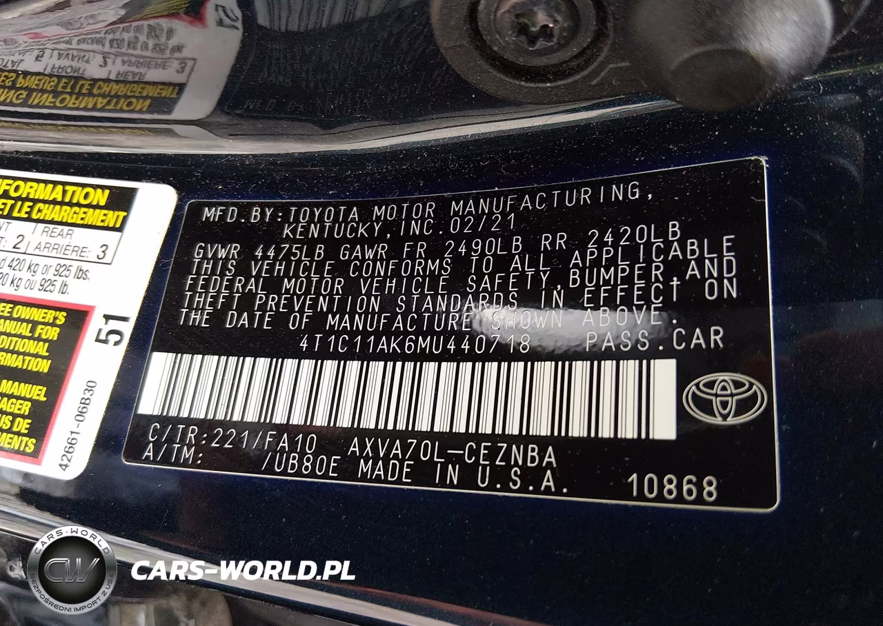 2021 Toyota Camry Le VIN:4T1C11AK6MU440718 - 9