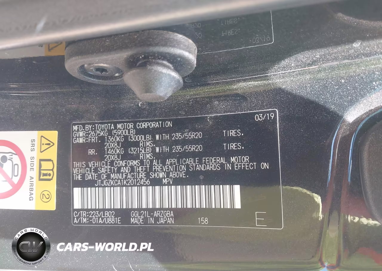 2019 Lexus Rx 350L Premium VIN:JTJGZKCA1K2012456 - 9