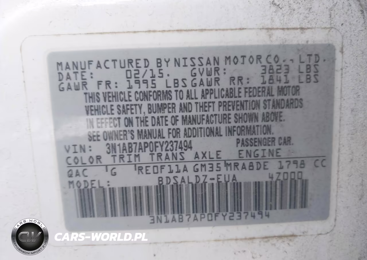 2015 Nissan Sentra Sv VIN:3N1AB7AP0FY237494 - 9