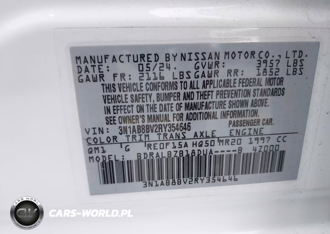 2024 Nissan Sentra S Xtronic Cvt VIN:3N1AB8BV2RY354646 - 9