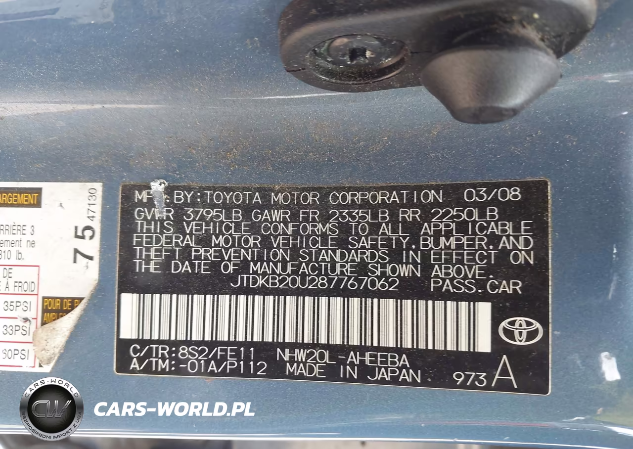 2008 Toyota Prius VIN:JTDKB20U287767062 - 9