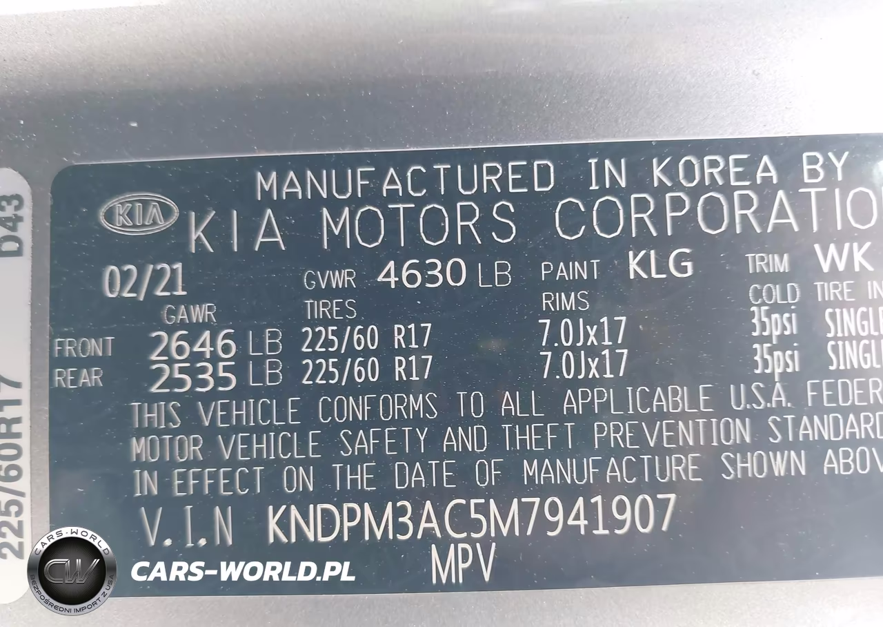 2021 Kia Sportage Lx VIN:KNDPM3AC5M7941907 - 9
