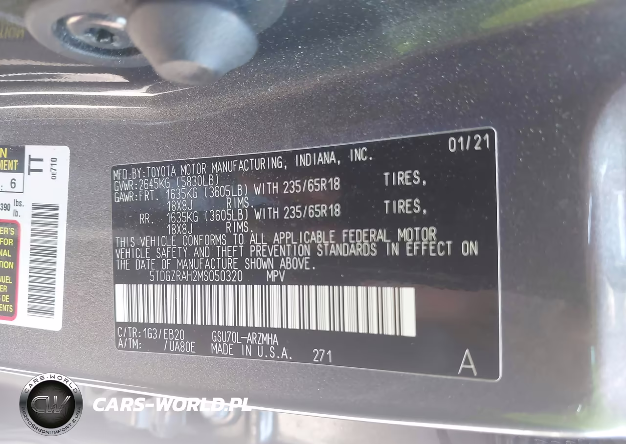 2021 Toyota Highlander Xle VIN:5TDGZRAH2MS050320 - 9