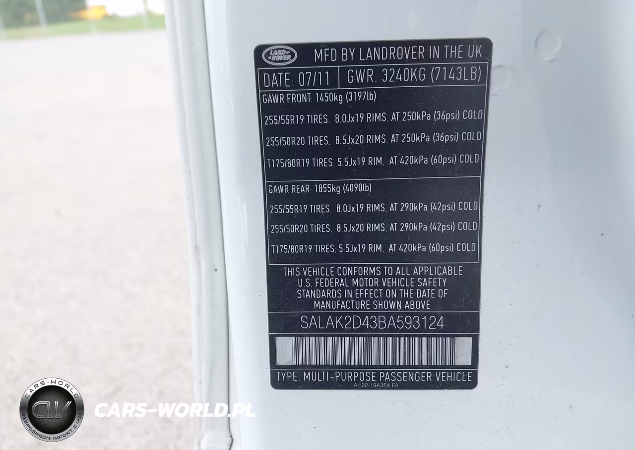 2011 Land Rover Lr4 VIN:SALAK2D43BA593124 - 9
