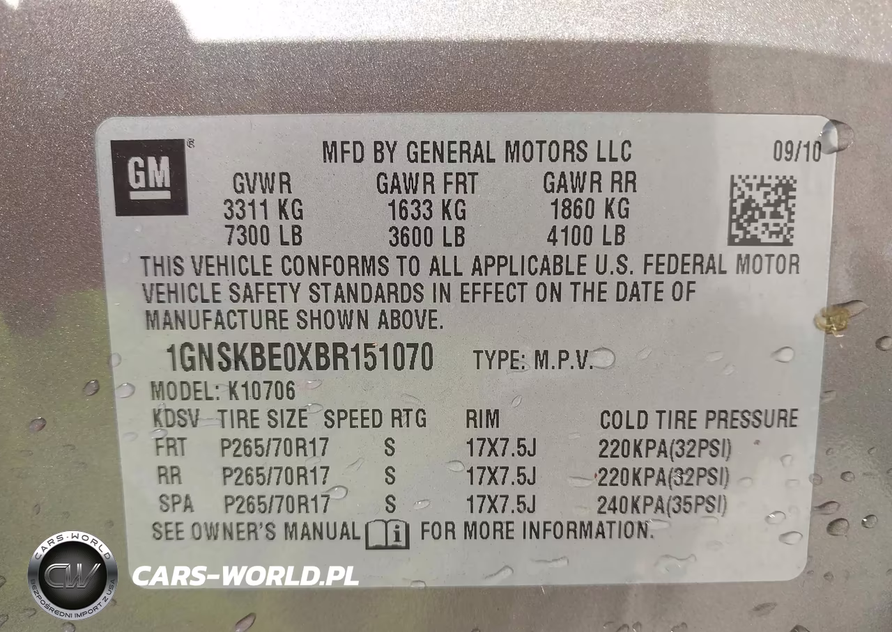 2011 Chevrolet Tahoe Lt VIN:1GNSKBE0XBR151070 - 9