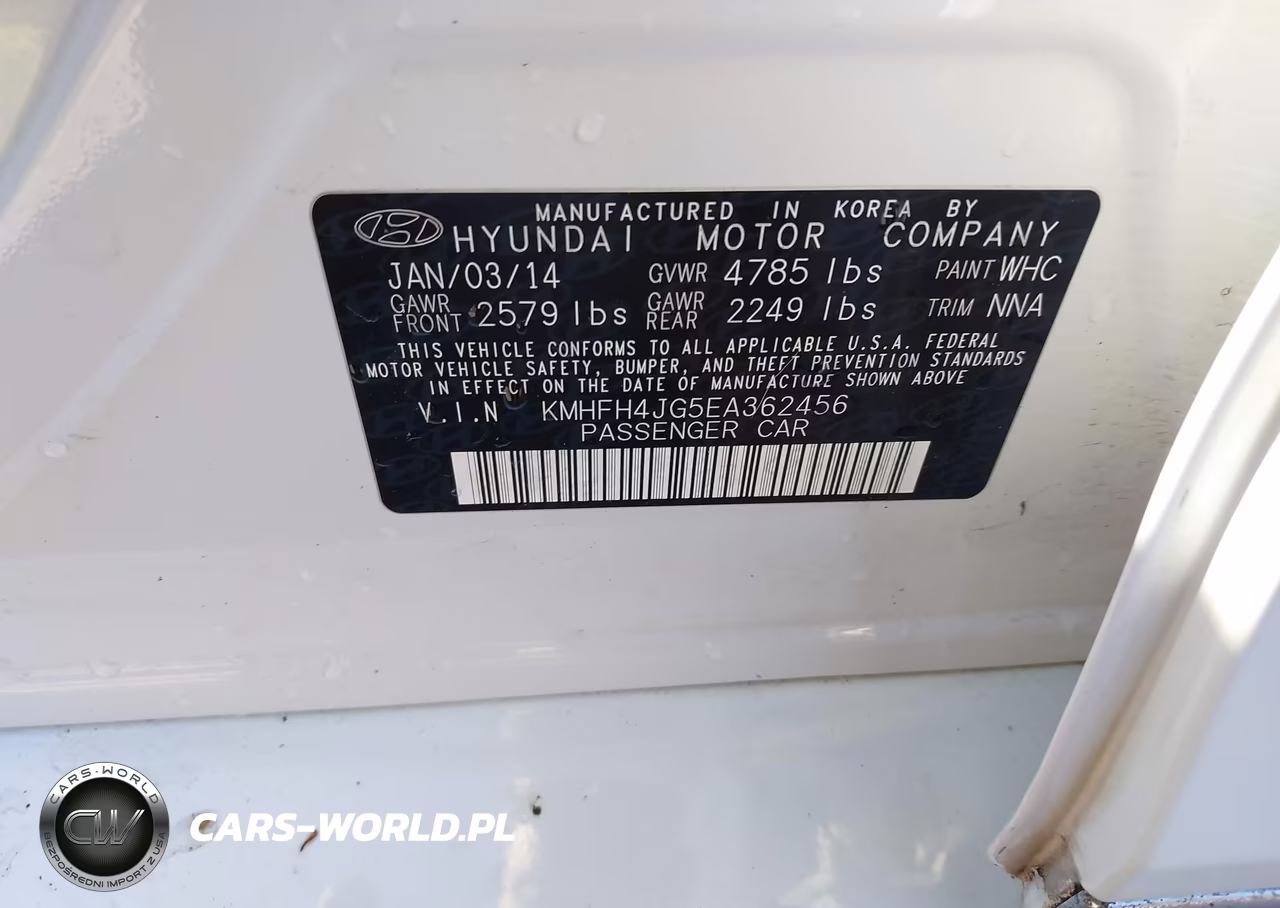 2014 Hyundai Azera Limited VIN:KMHFH4JG5EA362456 - 9