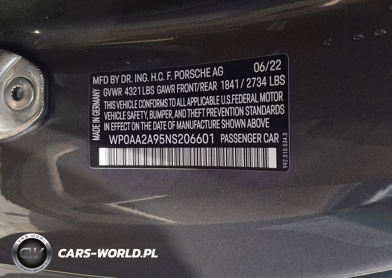 2022 Porsche 911 Carrera-Carrera 4 VIN:WP0AA2A95NS206601 - 9
