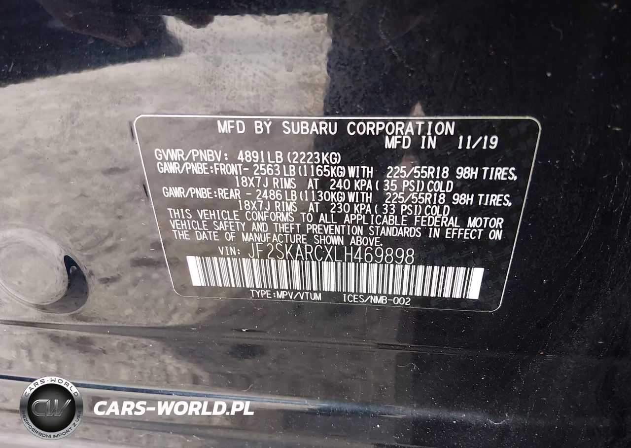 2020 Subaru Forester Sport VIN:JF2SKARCXLH469898 - 9