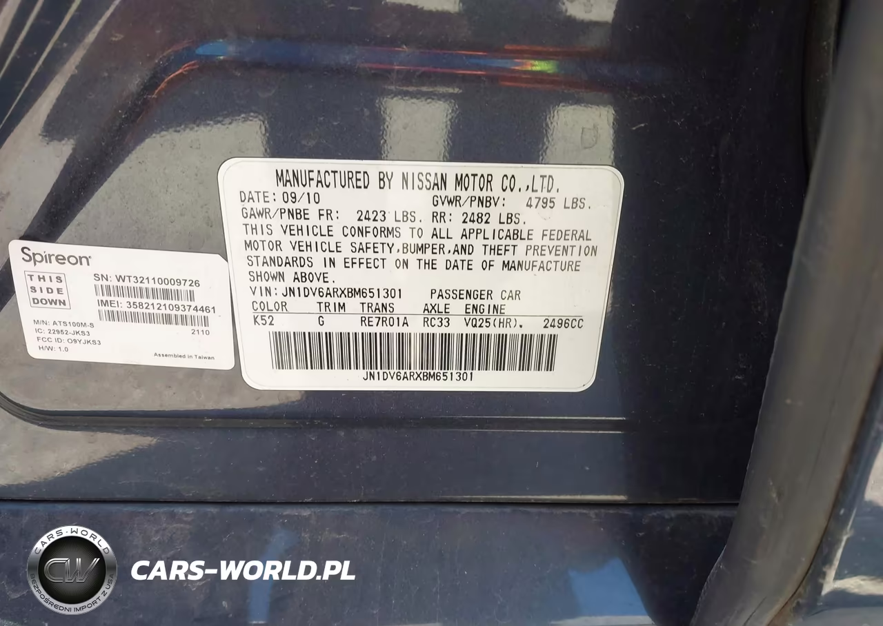2011 Infiniti G25X VIN:JN1DV6ARXBM651301 - 9