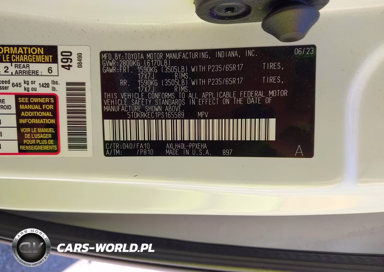 2023 Toyota Sienna Le VIN:5TDKRKEC1PS165589 - 9