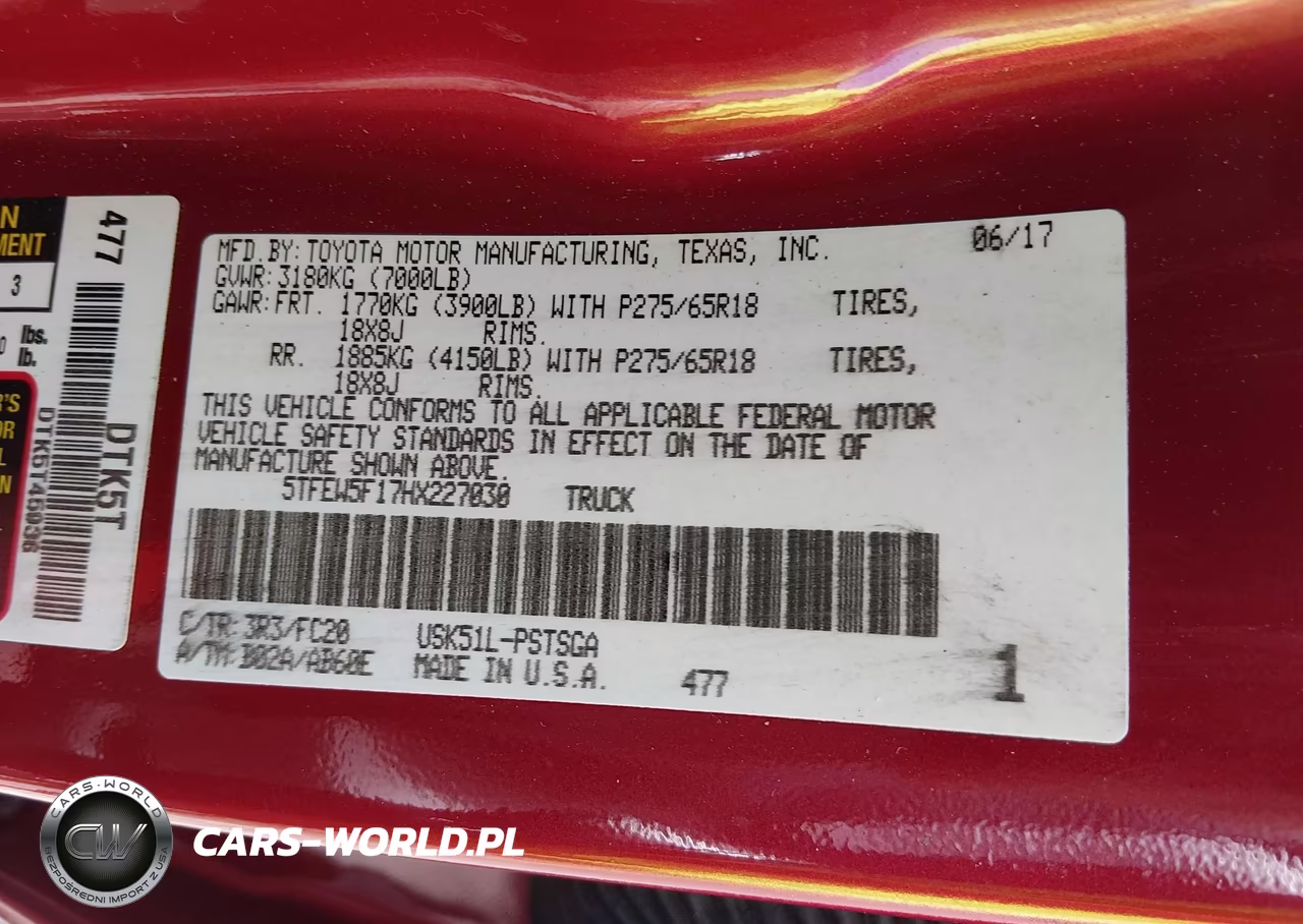 2017 Toyota Tundra Sr5 5.7L V8 VIN:5TFEW5F17HX227030 - 9