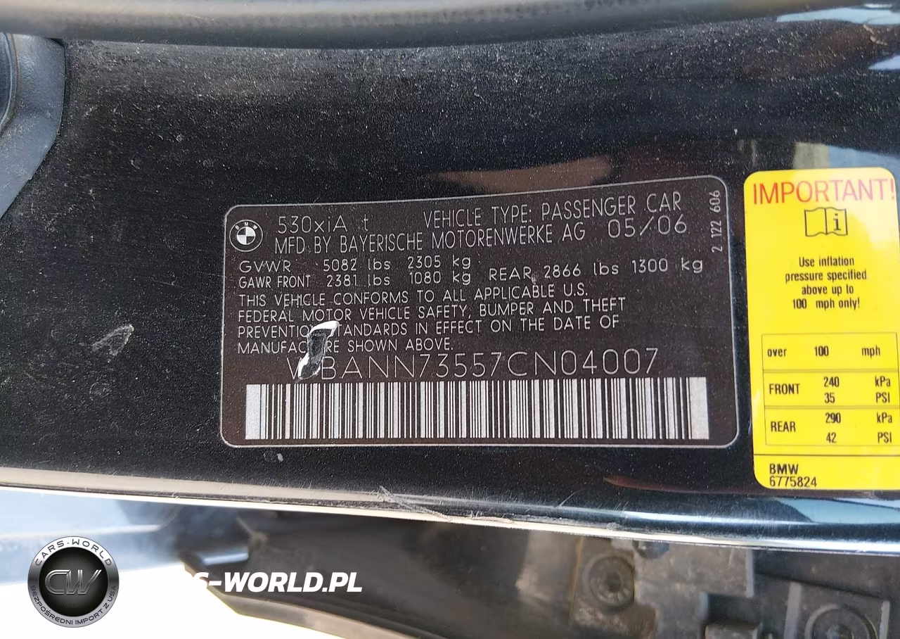 2007 BMW 530Xit VIN:WBANN73557CN04007 - 9