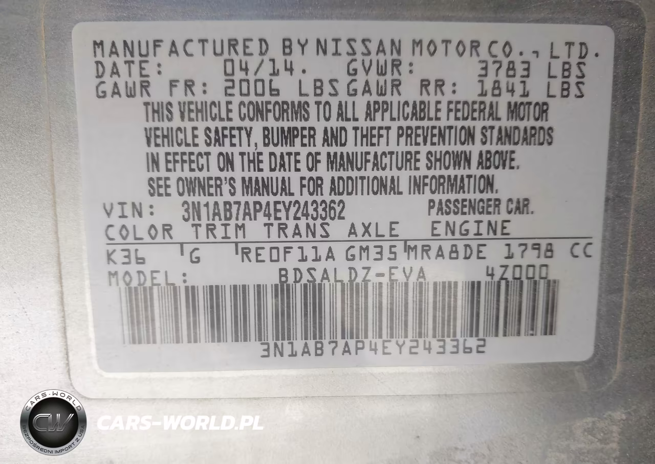 2014 Nissan Sentra Fe+ S-Fe+ Sv-S-Sl-Sr-Sv VIN:3N1AB7AP4EY243362 - 9