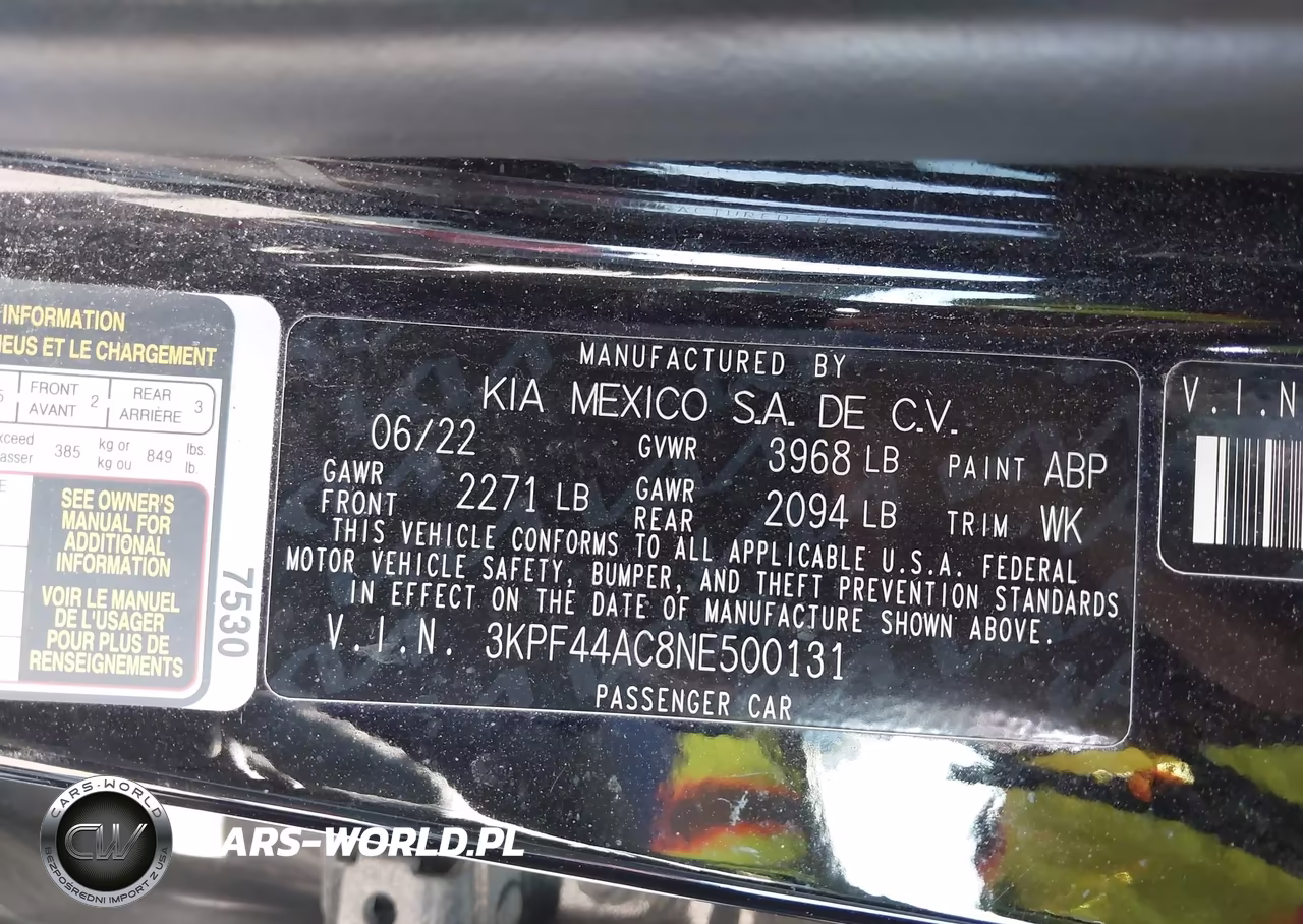 2022 Kia Forte Gt VIN:3KPF44AC8NE500131 - 9