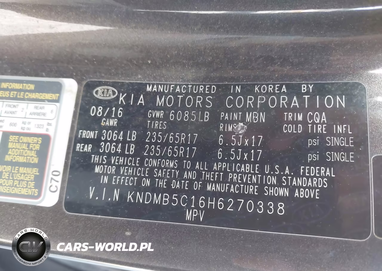 2017 Kia Sedona Lx VIN:KNDMB5C16H6270338 - 9