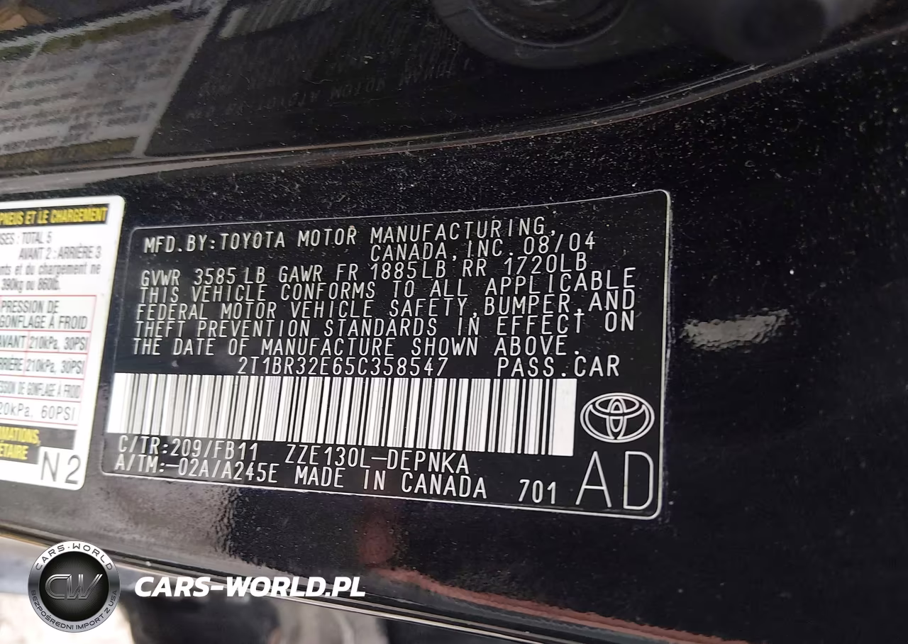 2005 Toyota Corolla Le VIN:2T1BR32E65C358547 - 9