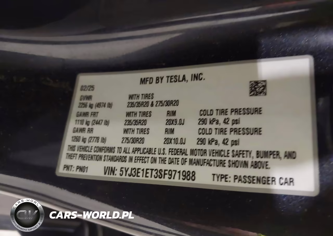 2025 Tesla Model 3 Performance All-Wheel Drive VIN:5YJ3E1ET3SF971988 - 9