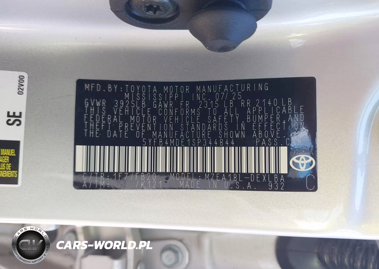 2025 Toyota Corolla Le VIN:5YFB4MDE1SP344844 - 9