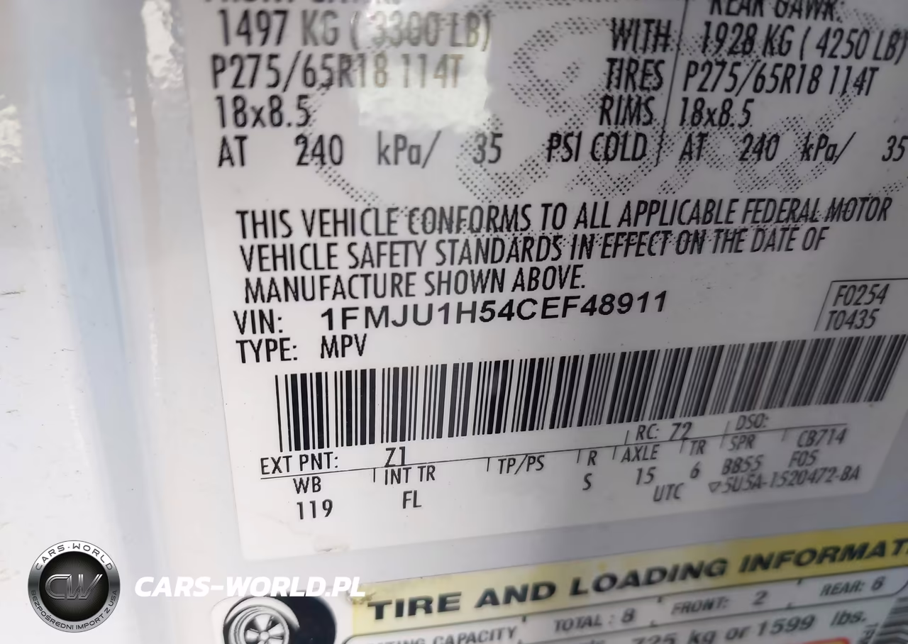 2012 Ford Expedition Xlt VIN:1FMJU1H54CEF48911 - 9