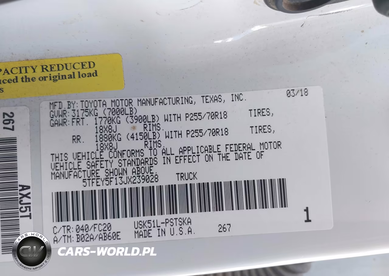 2018 Toyota Tundra Sr5 5.7L V8 VIN:5TFEY5F13JX239028 - 9