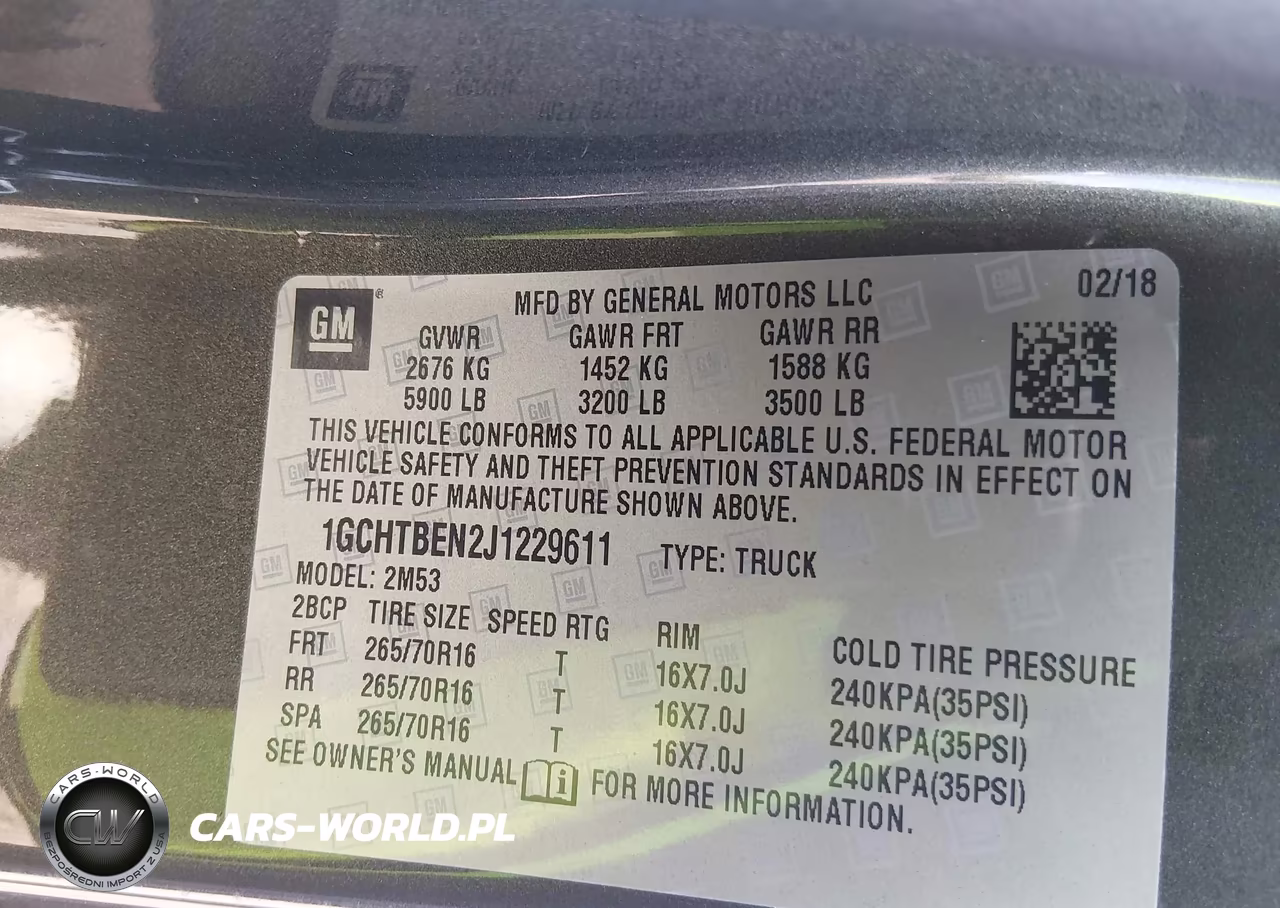 2018 Chevrolet Colorado Wt VIN:1GCHTBEN2J1229611 - 9