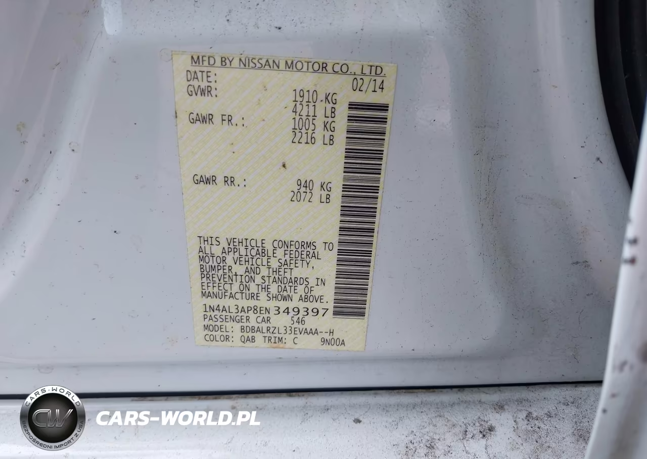 2014 Nissan Altima 2.5 S VIN:1N4AL3AP8EN349397 - 9