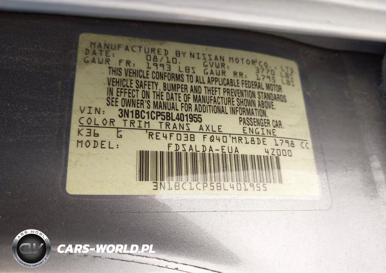 2011 Nissan Versa 1.8S VIN:3N1BC1CP5BL401955 - 9