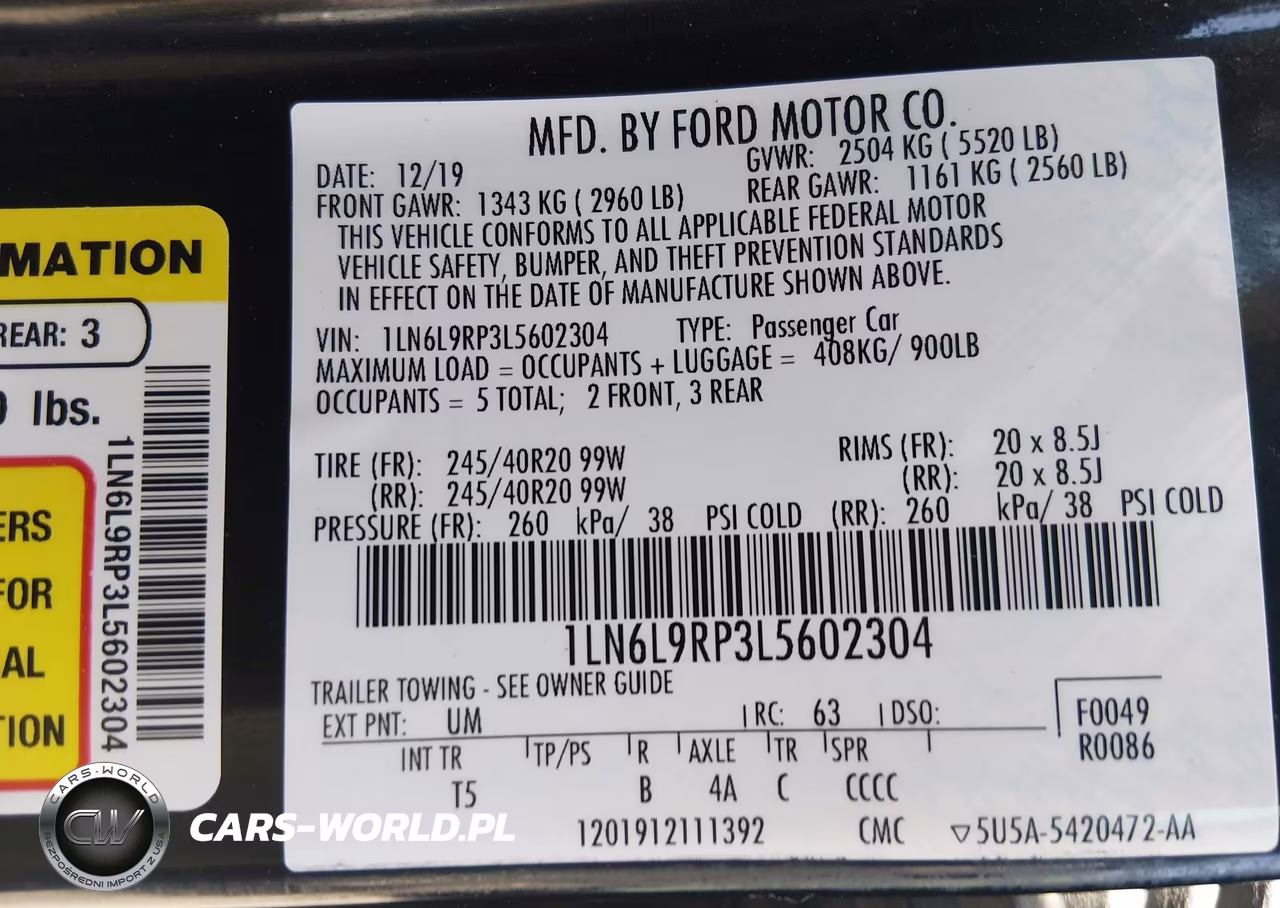 2020 Lincoln Continental Reserve VIN:1LN6L9RP3L5602304 - 9