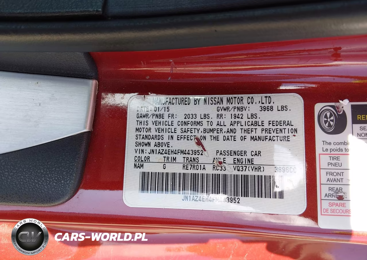 2015 Nissan 370Z VIN:JN1AZ4EH4FM443952 - 9