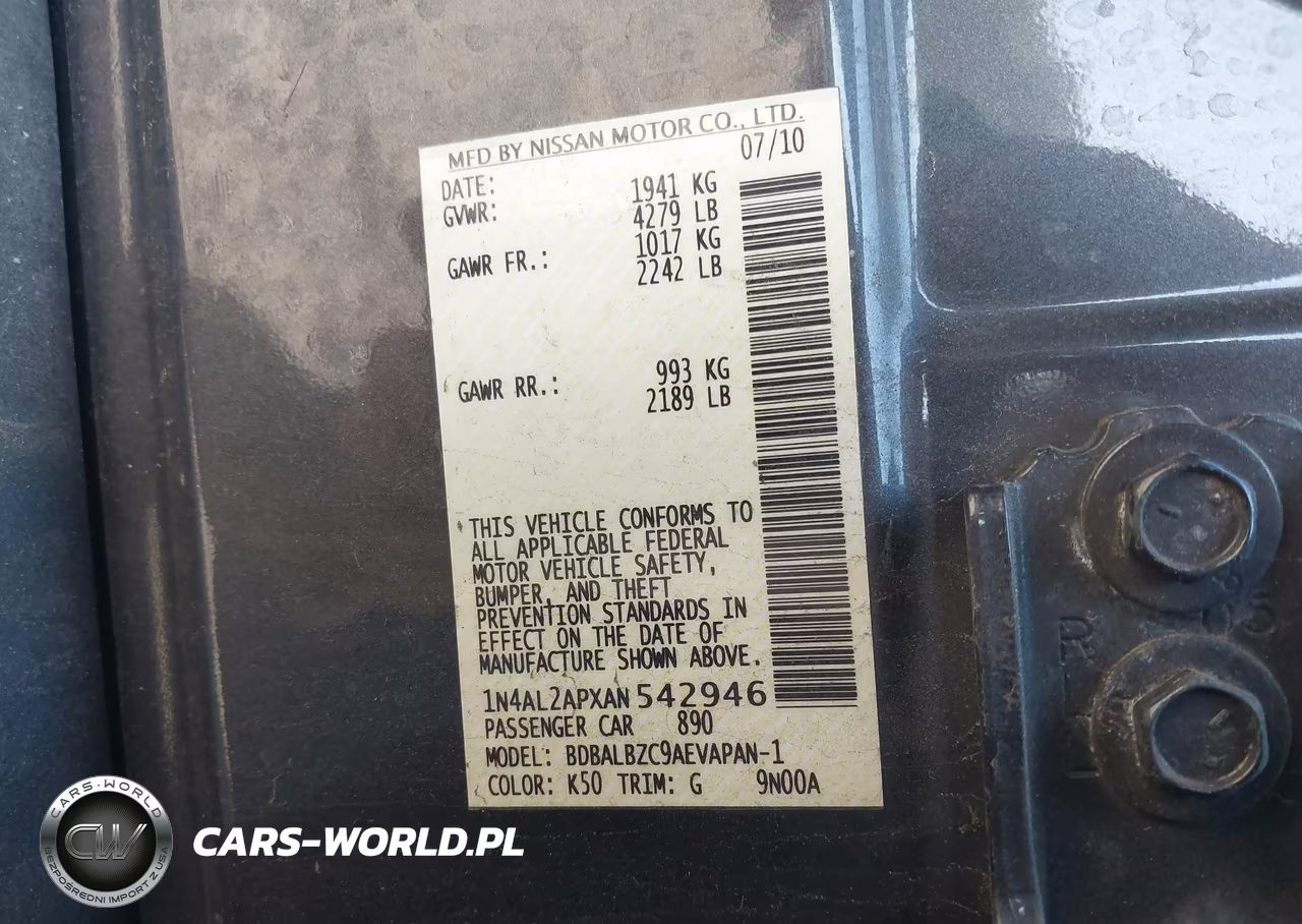 2010 Nissan Altima 2.5 S VIN:1N4AL2APXAN542946 - 9