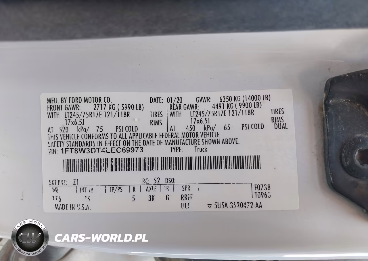 2020 Ford F-350 Xl VIN:1FT8W3DT4LEC69973 - 9
