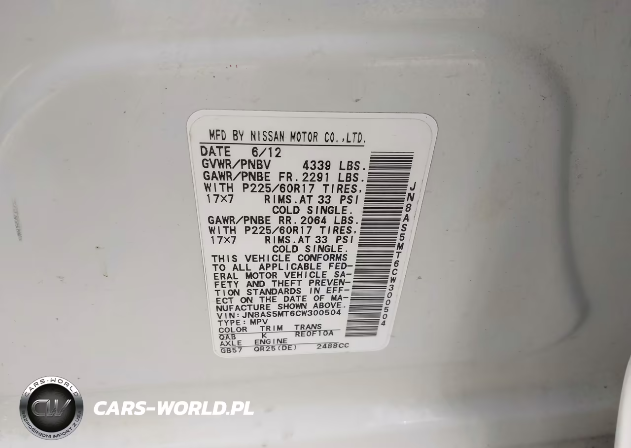 2012 Nissan Rogue Sv VIN:JN8AS5MT6CW300504 - 9