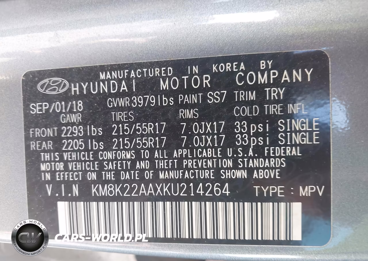 2019 Hyundai Kona Sel VIN:KM8K22AAXKU214264 - 9