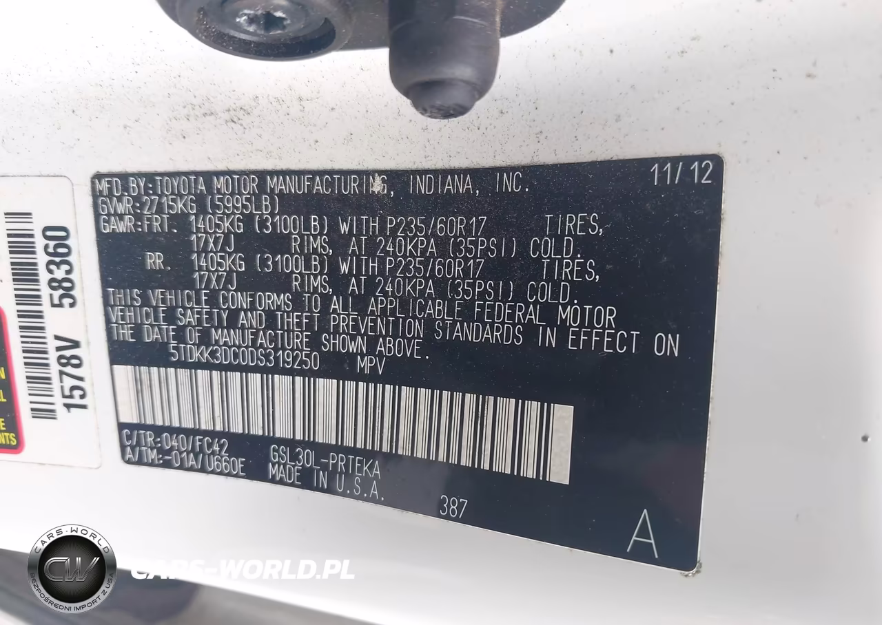 2013 Toyota Sienna Le V6 8 Passenger VIN:5TDKK3DC0DS319250 - 9
