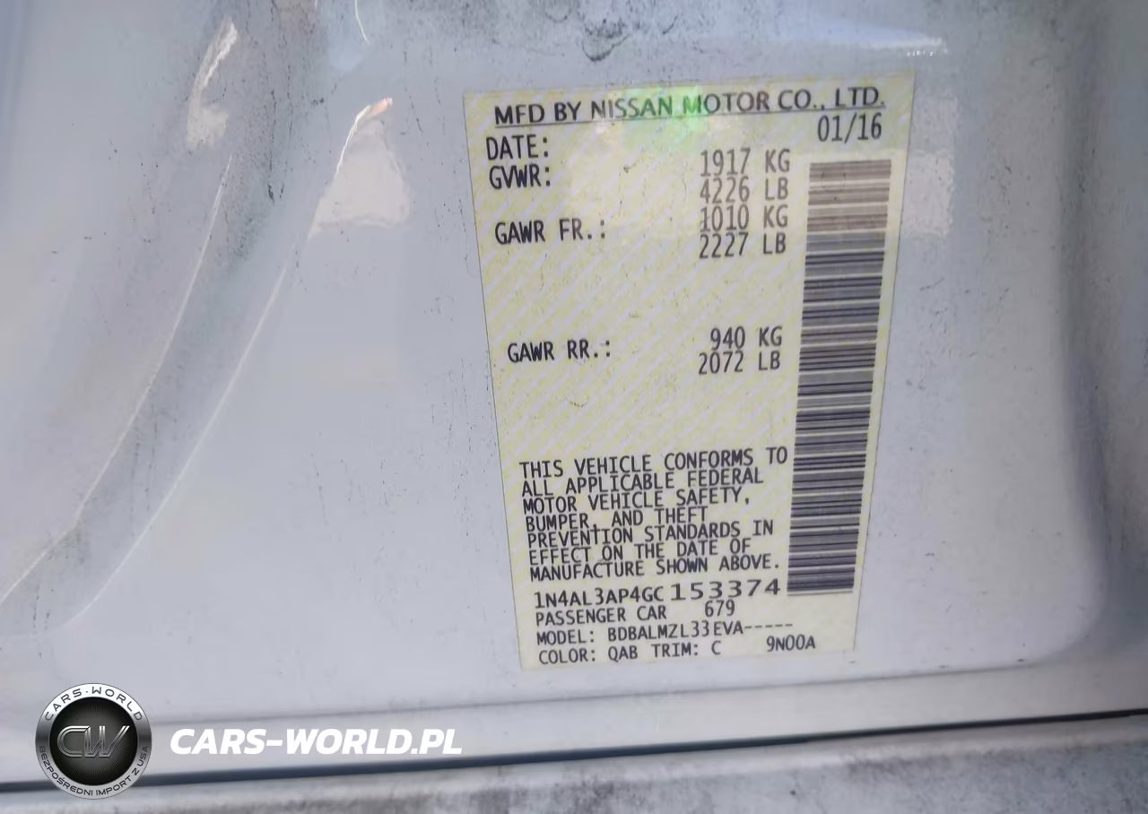 2016 Nissan Altima 2.5 Sv VIN:1N4AL3AP4GC153374 - 9