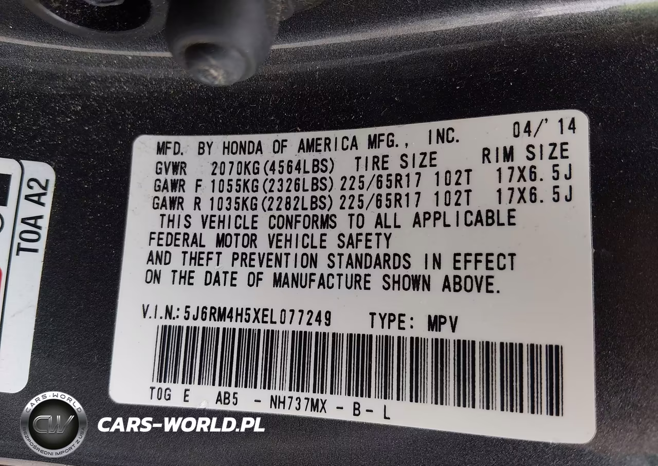 2014 Honda Cr-V Ex VIN:5J6RM4H5XEL077249 - 9