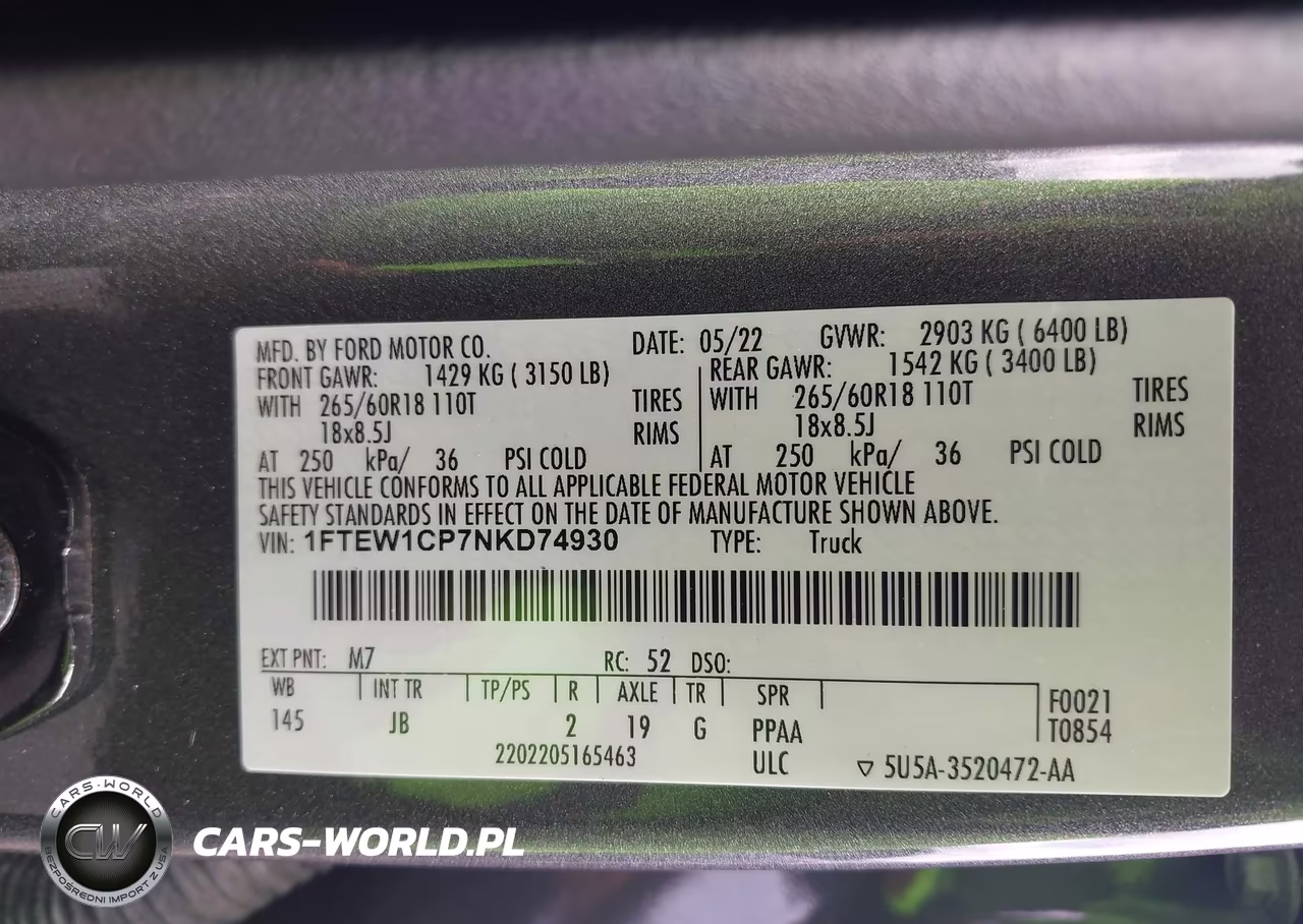 2022 Ford F-150 Xl VIN:1FTEW1CP7NKD74930 - 9