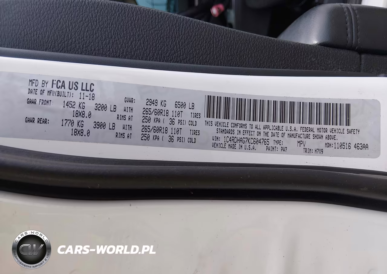2019 Dodge Durango Sxt Rwd VIN:1C4RDHAG7KC604765 - 9