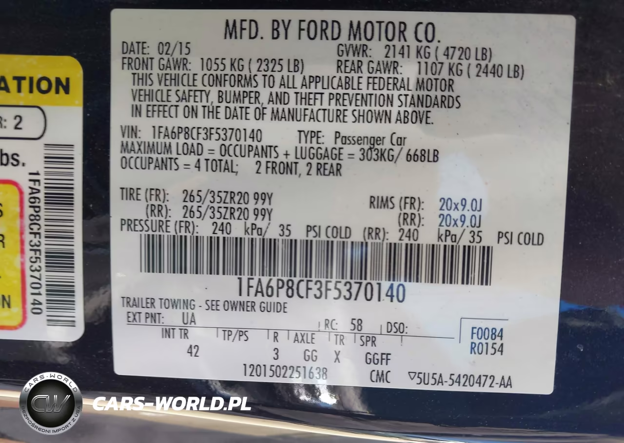2015 Ford Mustang Gt Premium VIN:1FA6P8CF3F5370140 - 9