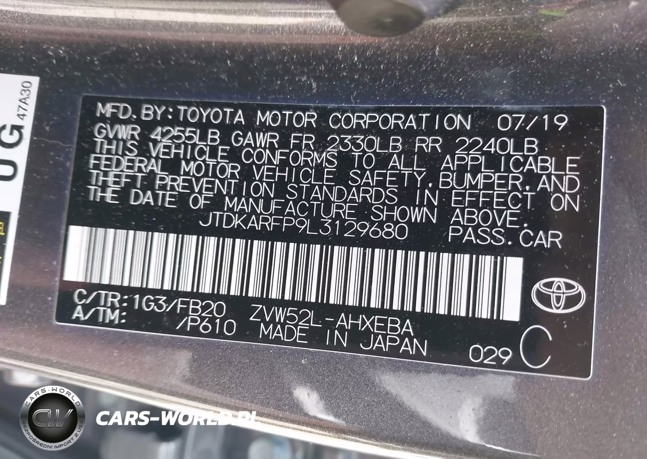2020 Toyota Prius Prime Le VIN:JTDKARFP9L3129680 - 9