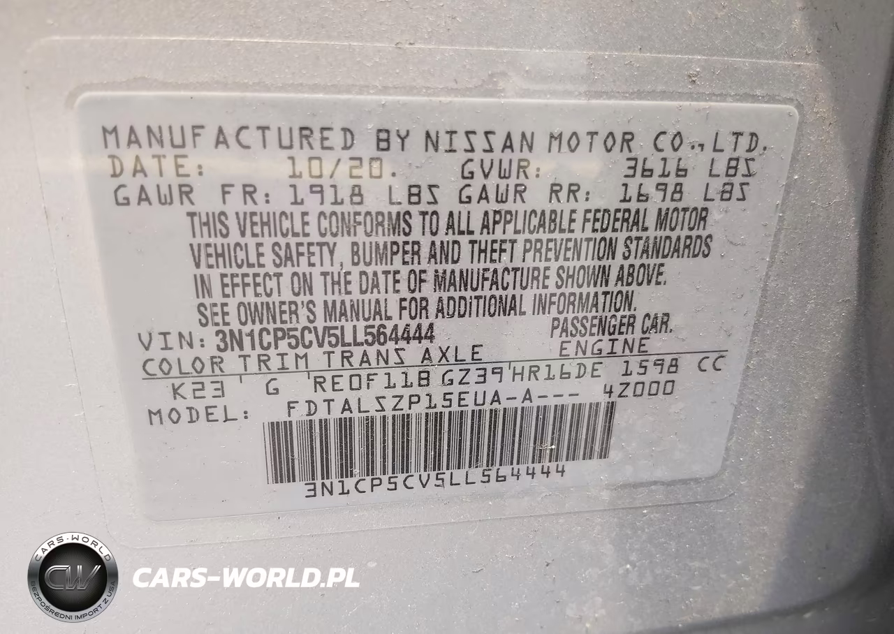 2020 Nissan Kicks Sv Xtronic Cvt VIN:3N1CP5CV5LL564444 - 9