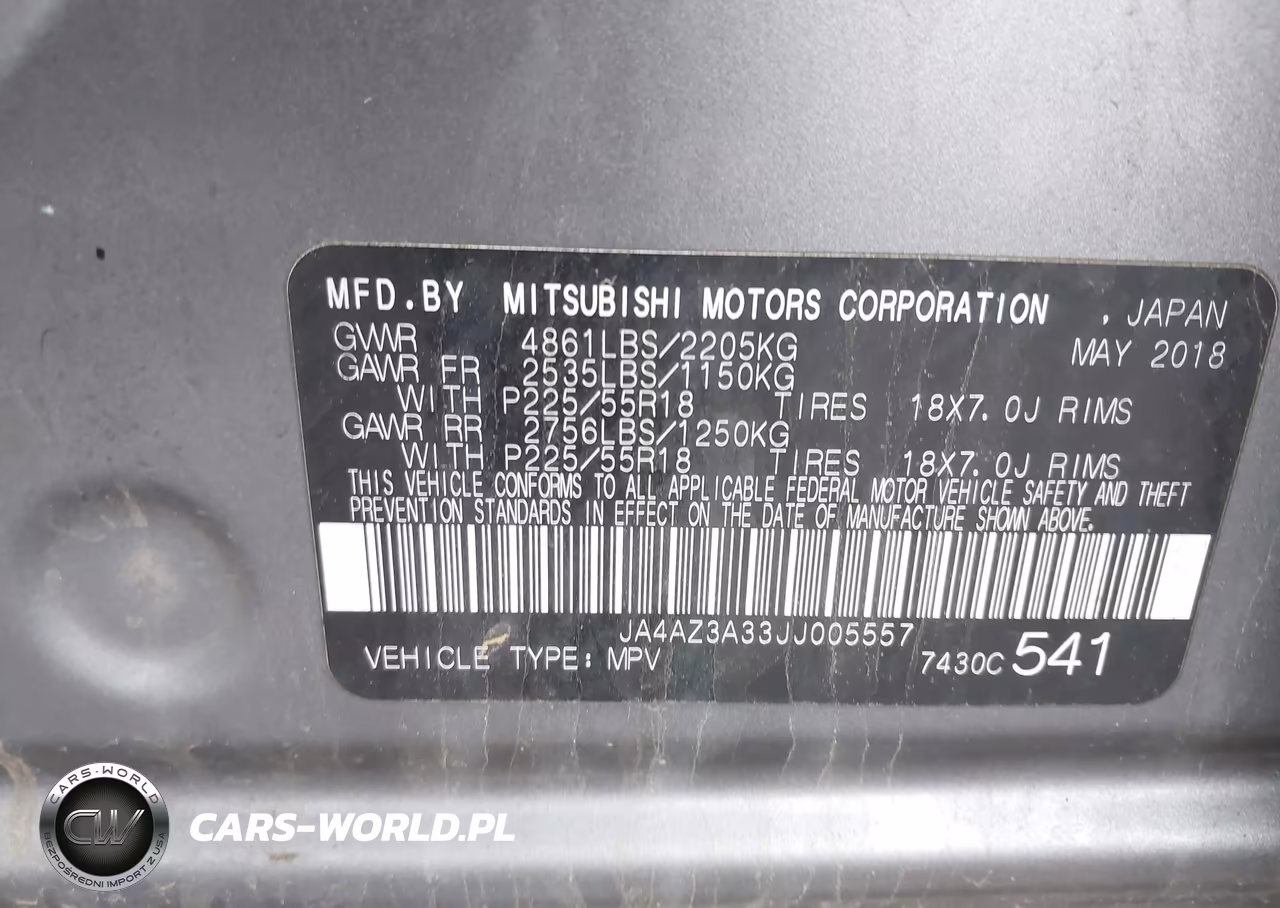 2018 Mitsubishi Outlander Es VIN:JA4AZ3A33JJ005557 - 9