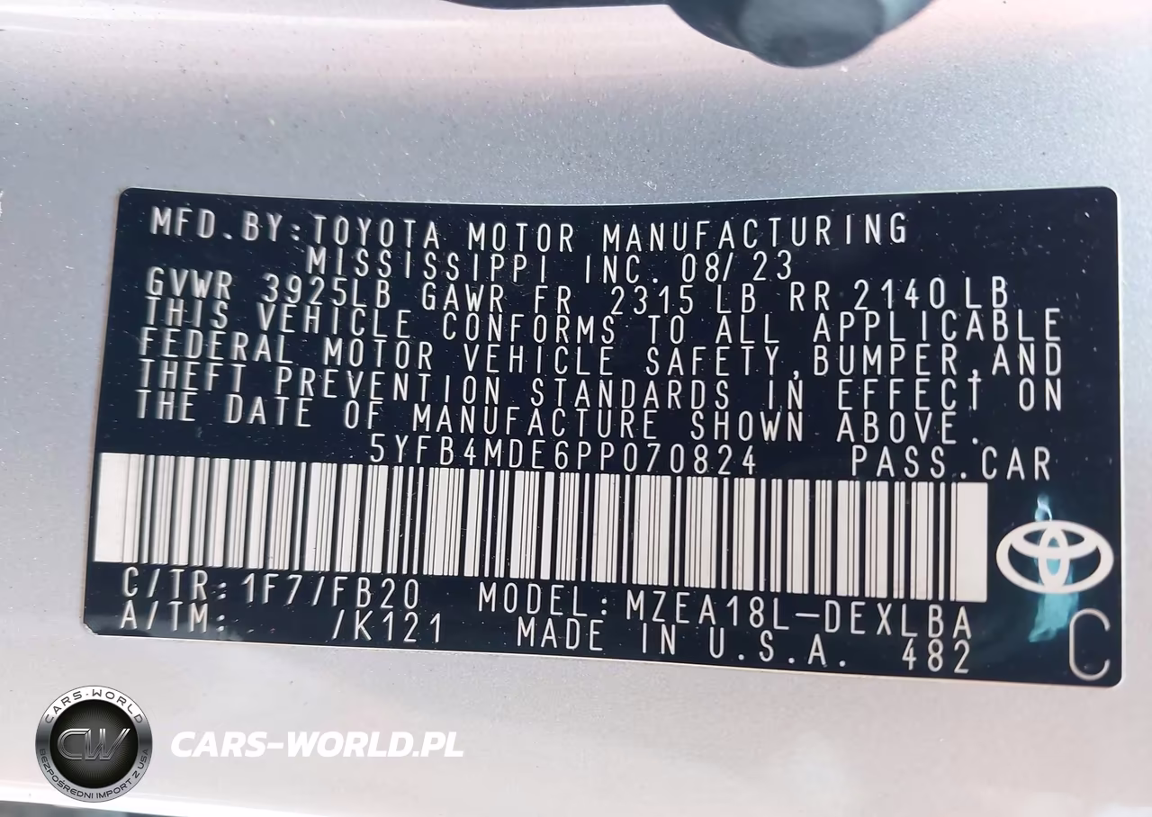 2023 Toyota Corolla Le VIN:5YFB4MDE6PP070824 - 9