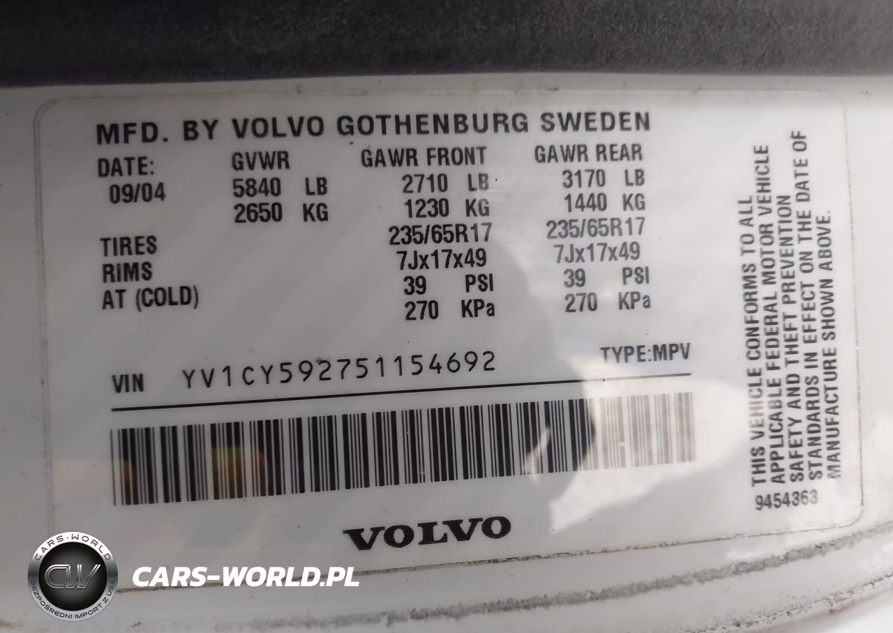 2005 Volvo Xc90 2.5T VIN:YV1CY592751154692 - 9