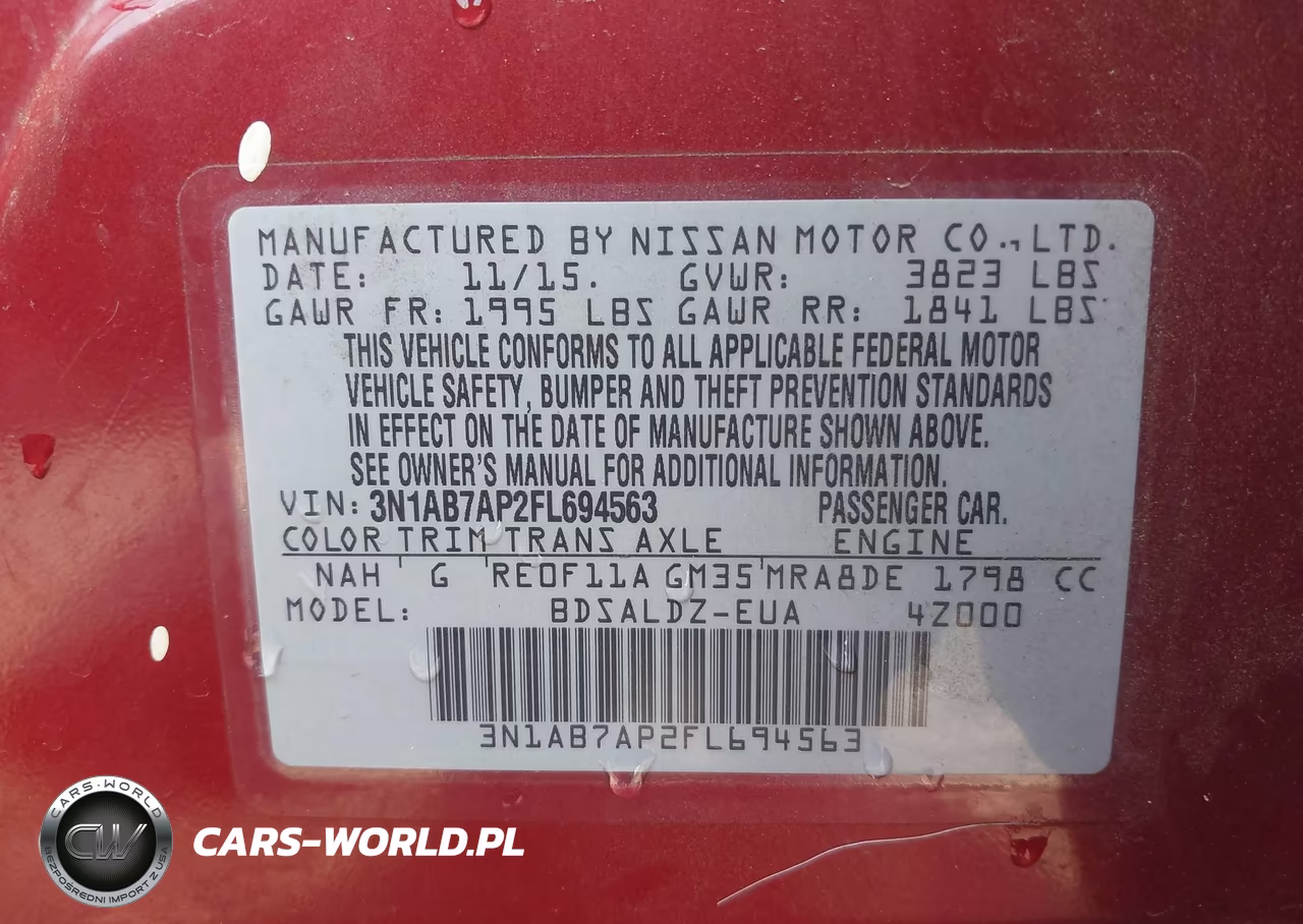 2015 Nissan Sentra Sv VIN:3N1AB7AP2FL694563 - 9