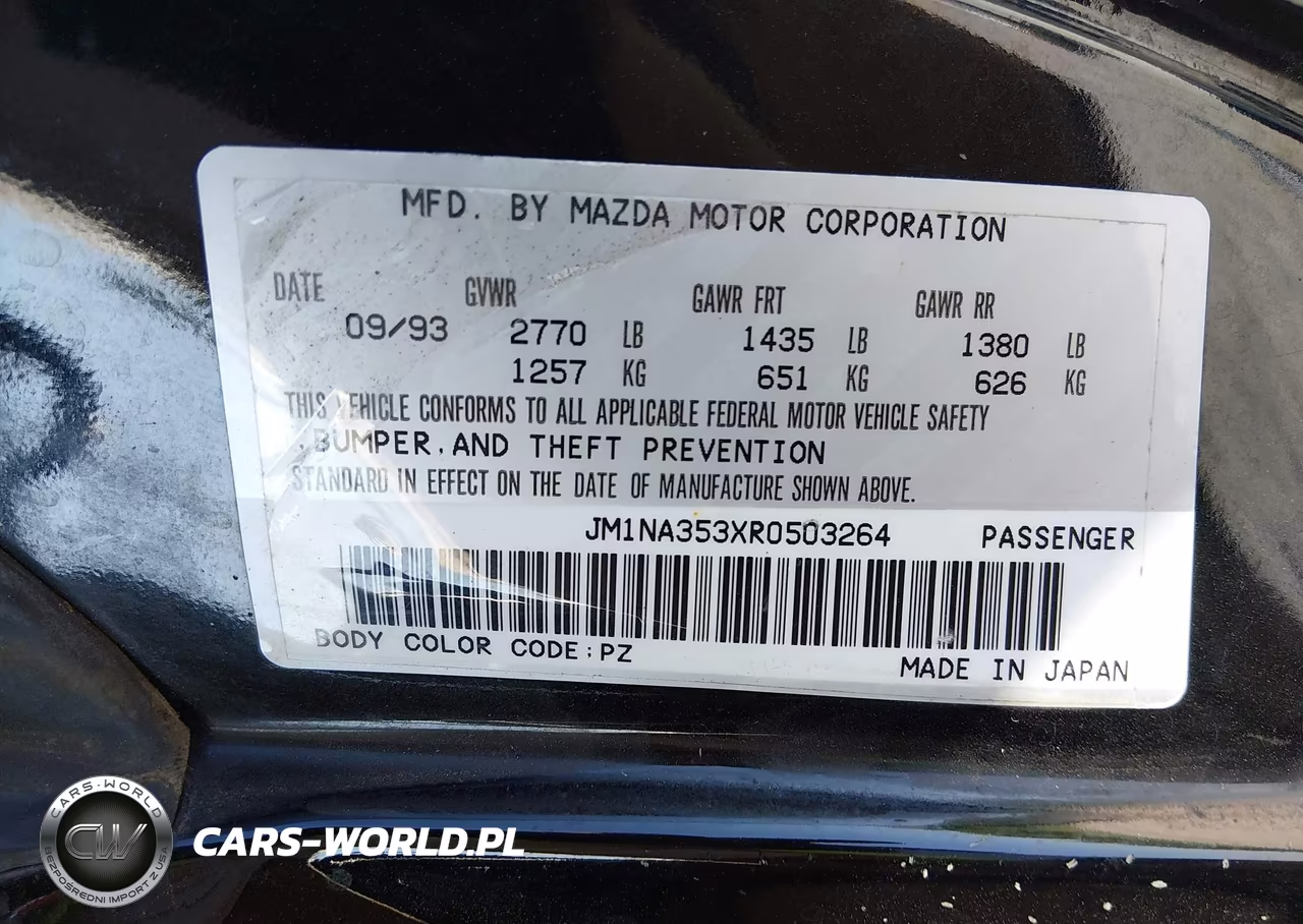 1994 Mazda Mx-5 Miata VIN:JM1NA353XR0503264 - 9