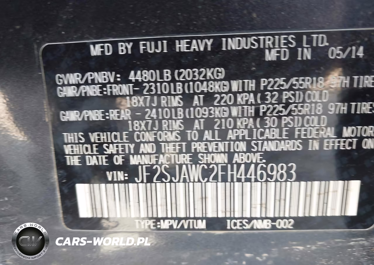 2015 Subaru Forester 2.5I Touring VIN:JF2SJAWC2FH446983 - 9